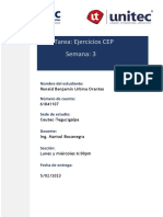 Tarea: Ejercicios CEP Semana: 3: Nombre Del Estudiante