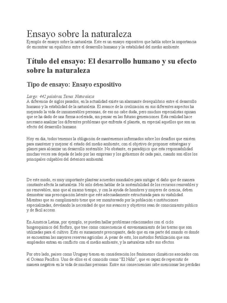 Ensayo Sobre La Naturaleza PDF