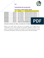 Cronograma de Vacunación Escuela Fiscal Jesús Maria Yepes
