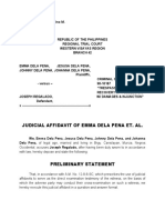 Trespassing Case Affidavit by Emma Dela Pena et al vs Joseph Regalado