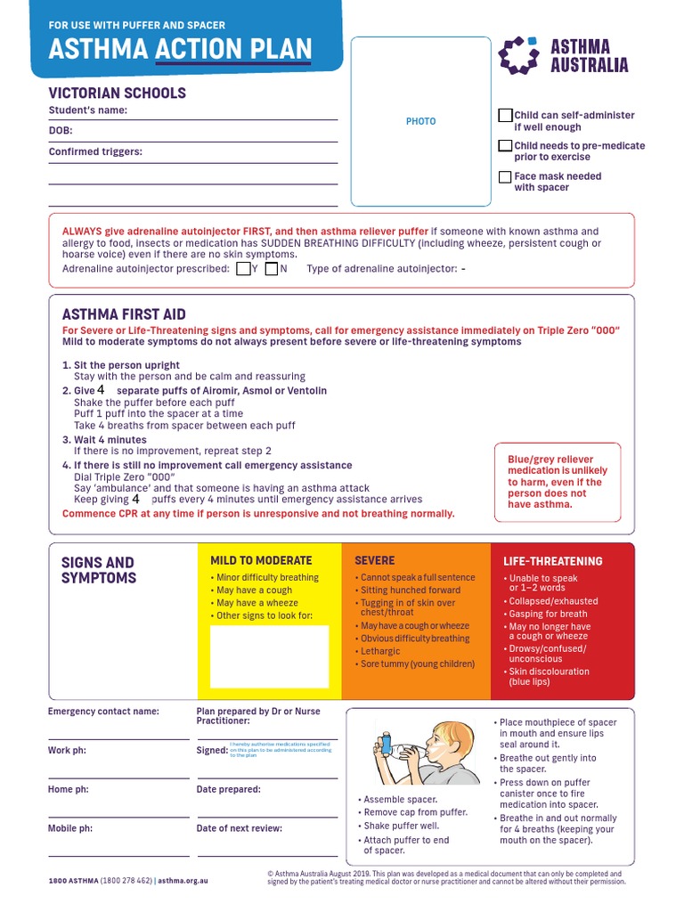 Victorian School Action - Puffer and Spacer | PDF | Asthma ...