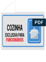 Placa - Cozinha Exclusiva para Funcionários