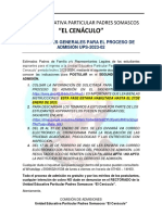 Indicaciones Generales para El Proceso de Admision Ups 2023 02