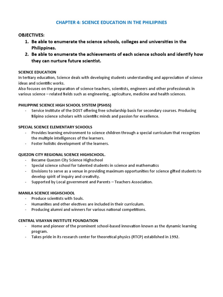 Science Education in the Philippines | PDF | Social Science