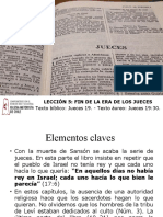 Texto Bíblico: Jueces 19. - Texto Áureo: Jueces 19:30.: Lección 5: Fin de La Era de Los Jueces