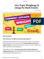 Current Affairs Topic Weightage & Revision Strategy For Bank Exams