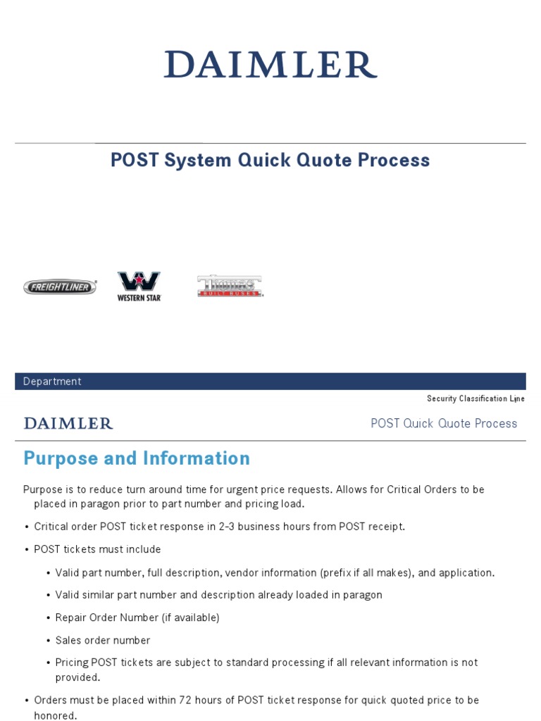 DTNA Quick Quote Process Overview | PDF | Truck
