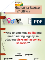 Aralin:: Mga Isyu Sa Kasarian at Lipunan