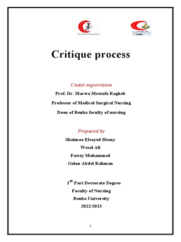 Critique Process Pdf Evaluation Peer Review