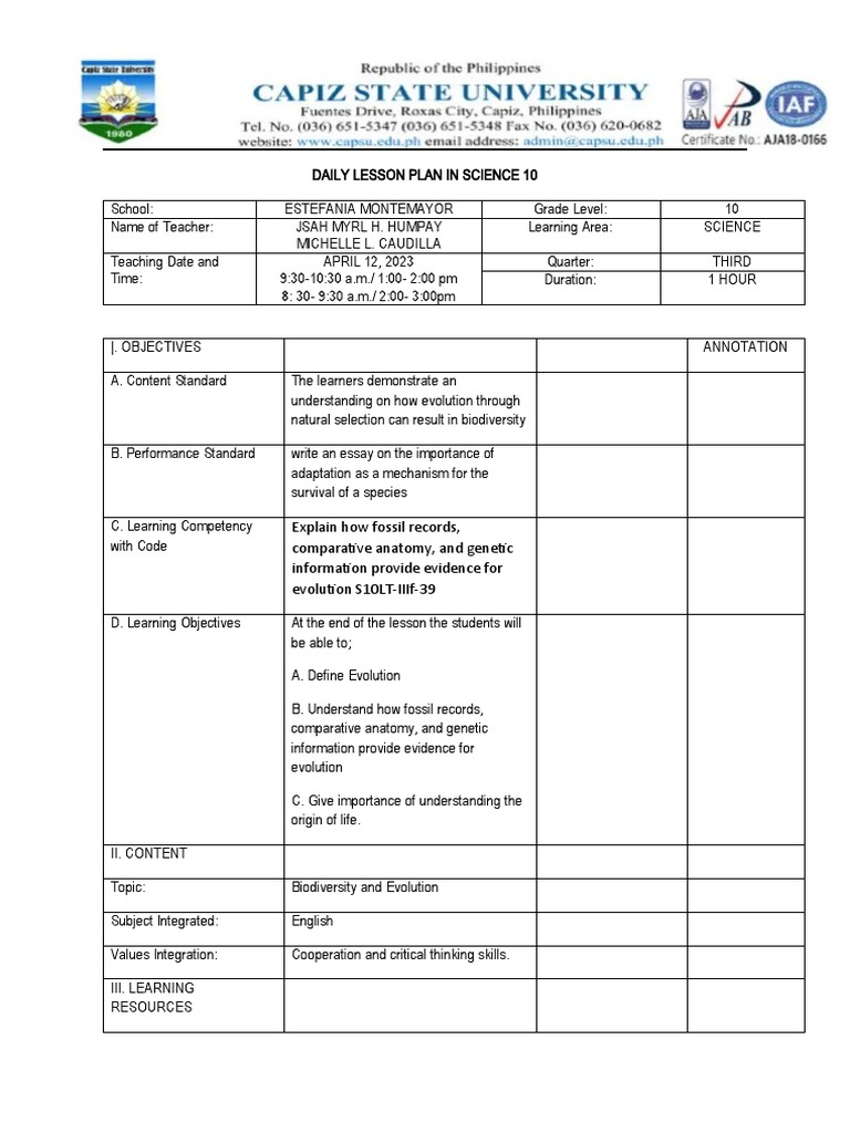 Biodiversity and Evolution 10 LP | PDF | Mutation | Genetics