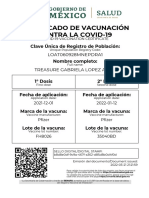 Certificado de Vacunación Contra La Covid-19: Clave Única de Registro de Población: Nombre Completo