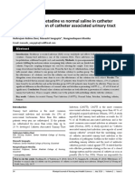 Betadine vs Saline in Catheter Care