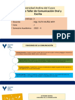 Seminario Taller de Comunicación Oral y Escrita: Universidad Andina Del Cusco