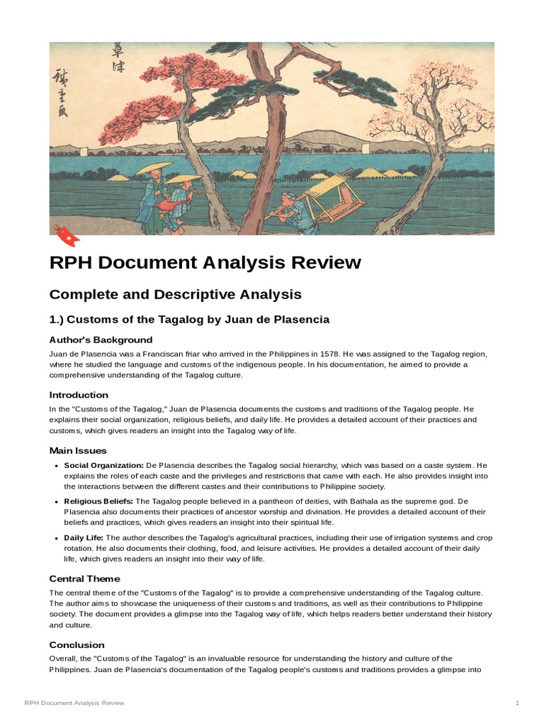 RPH Document Analysis Review | PDF | Philippines