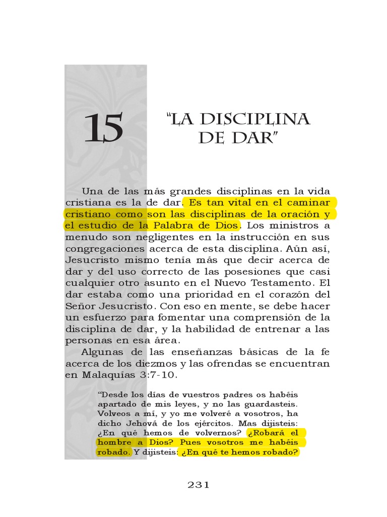 La Disciplina de Dar en la Fe Cristiana | PDF | Diezmo | Bendición