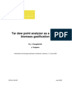Tar dew point analyzer insights for optimizing biomass gasification