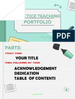 Portfolio Format Practice Teaching