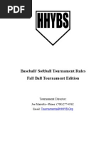 Tournament Rule Book Fall Ball 2011