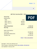 Net Pay Calculator - 2021 Gross Pay 25,000.00