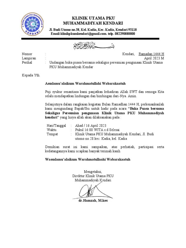 Surat Undangan Klinik | PDF