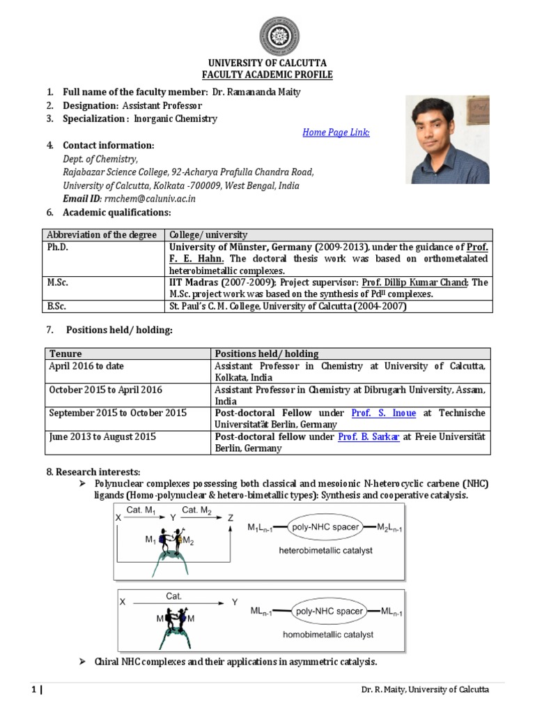 Dept. of Chemistry, Rajabazar Science College, 92Acharya Prafulla