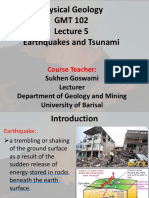 Physical Geology Lecture on Earthquakes and Tsunami