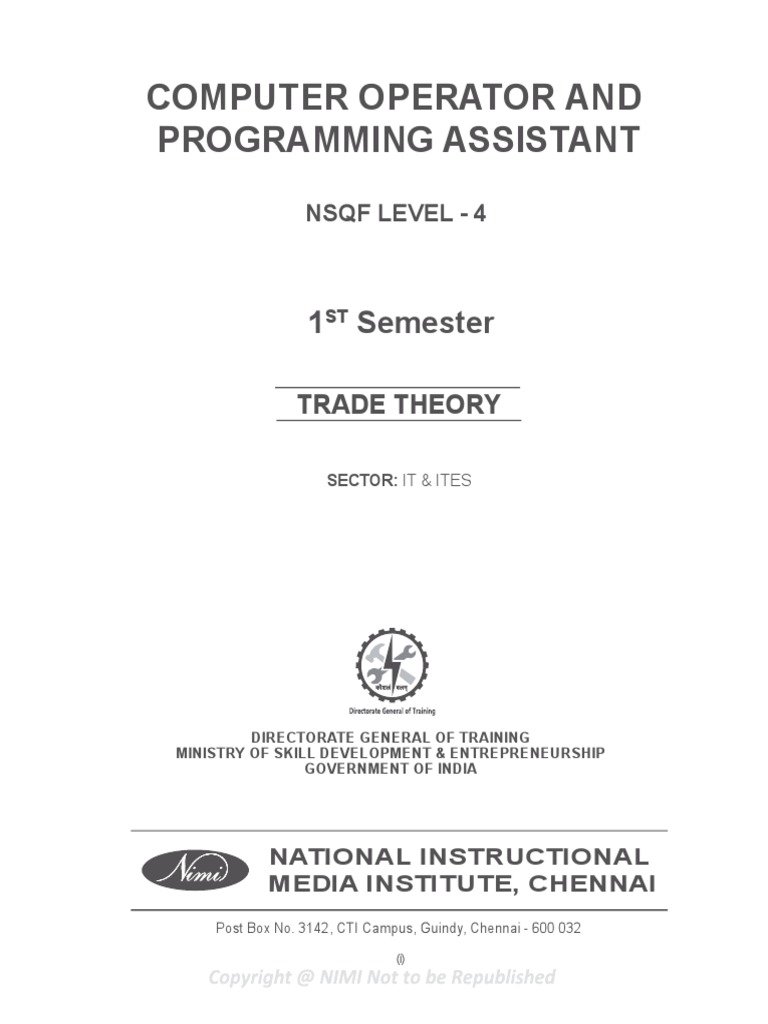 Computer Operator and Programming Assistant: 1 Semester | PDF ...