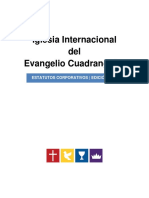 Iglesia Internacional Del Evangelio Cuadrangular: Estatutos Corporativos - Edición 2022
