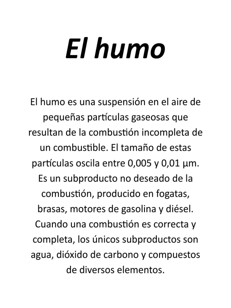 Composición y efectos del humo | PDF | Fumar | Química