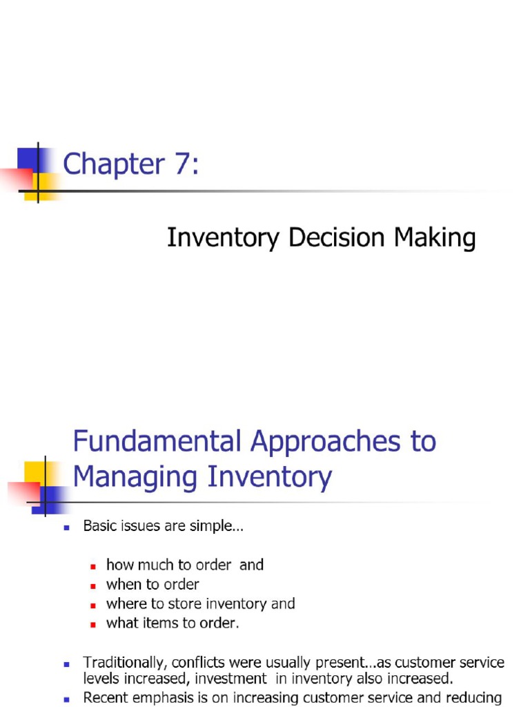 Inventory Decision Making - PPT Download | PDF