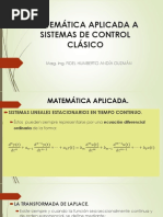 Matemática Aplicada A Sistemas de Control Clásico: Mag. Ing. Fidel Humberto Andía Guzmán