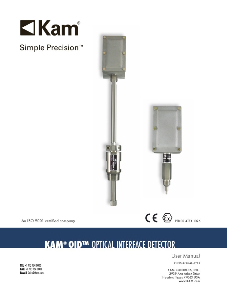 KAM Oid™ Optical Interface Detector User Manual PDF Optical Fiber