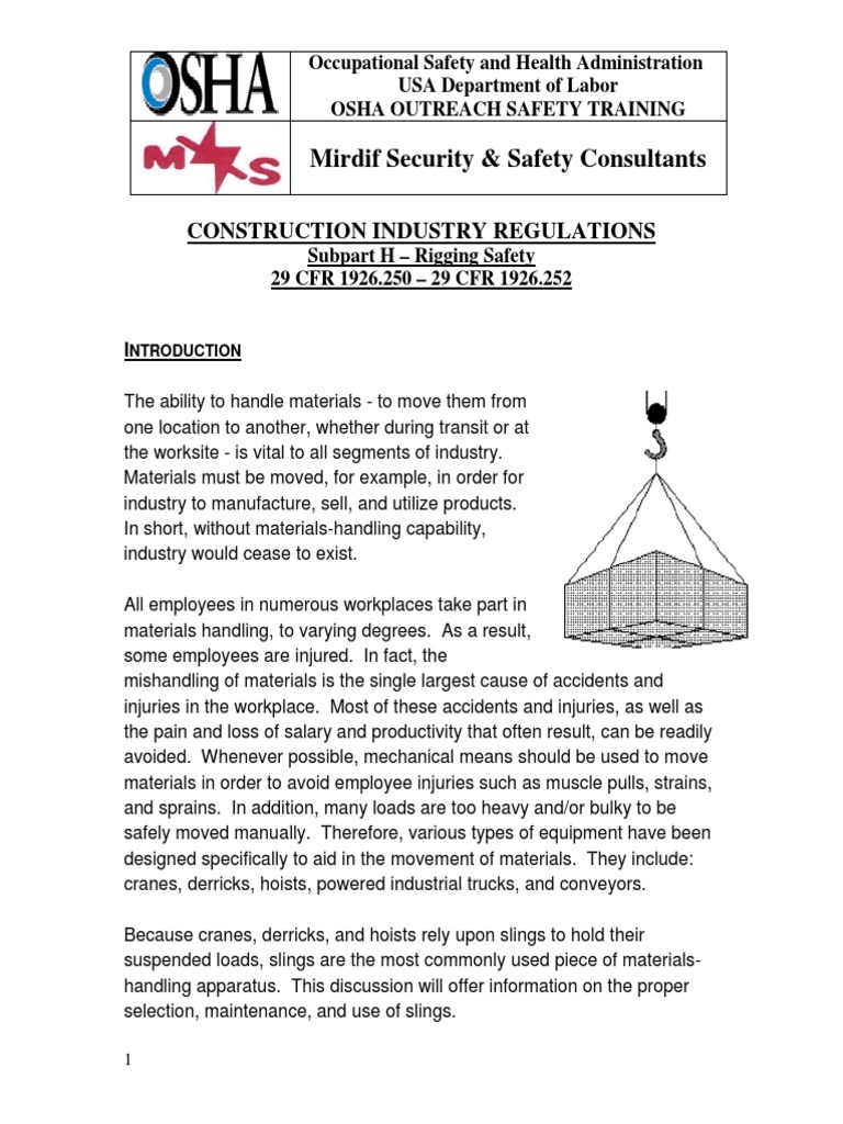 Osha Rigging Safety Training Pdf