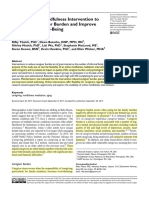 A Pilot Online Mindfulness Intervention To Decrease Caregiver Burden and Improve Psychological Well-Being