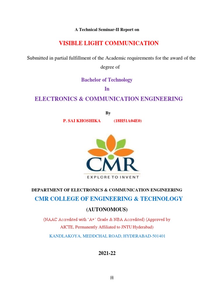 Overview of Visible Light Communication | PDF | Light Emitting Diode ...