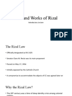 Life and Works of Rizal: Introductory Lecture