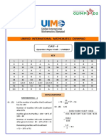 Unified International Mathematics Olympiad: Class - 6 Question Paper Code: UM9267