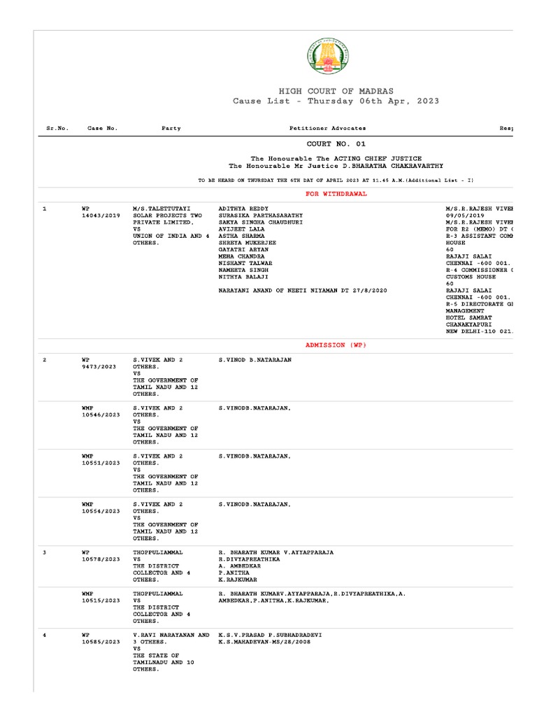 high-court-of-madras-cause-list-thursday-06th-apr-2023-pdf-tamil