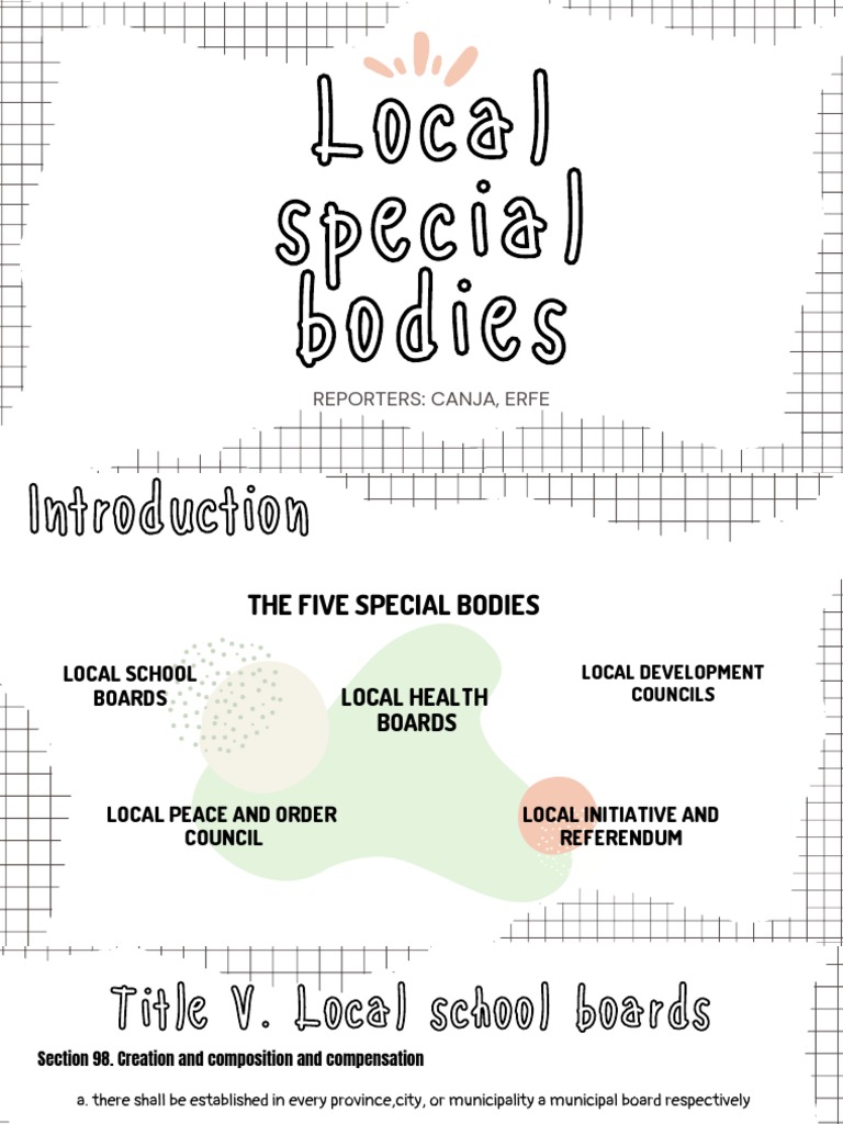 Local Special Bodies Reporting | PDF | Local Government | Mayor