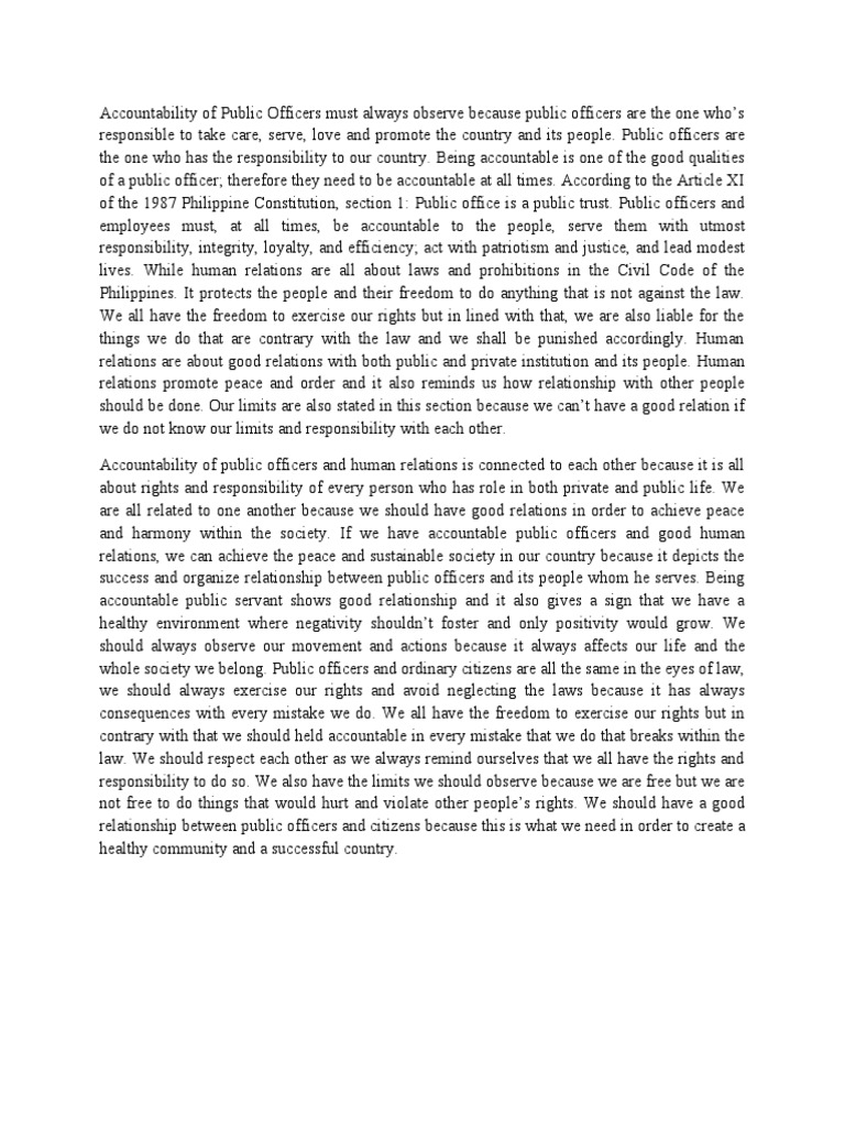 Accountability of Public Officers Explained | PDF