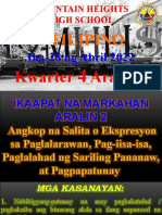 Q4W2 - ARALIN 2 Angkop Na Salita o Ekspresyon Sa Paglalarawan, Pag-Iisa-Isa, Paglalahad NG Sariling Pananaw, at Pagpapatunay