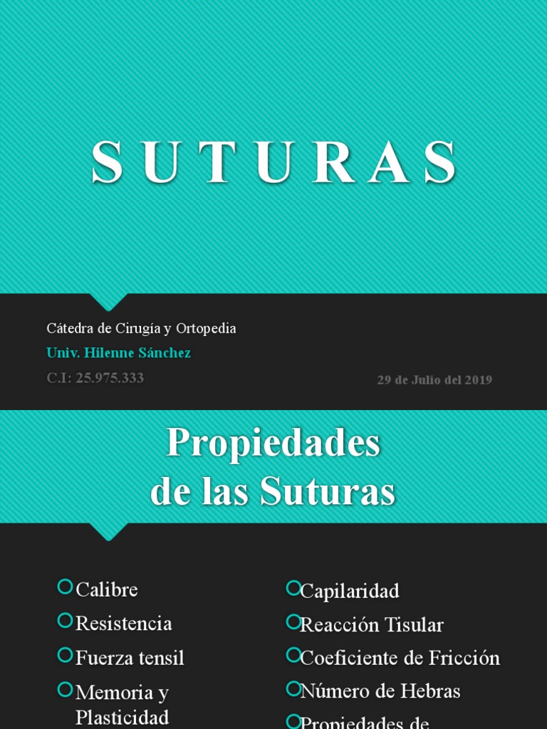 Suturas Pdf Sutura Quirúrgica Medicina Clinica