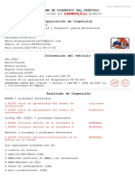 Informe de Diagnosis Del Vehículo: Pre-Reparación