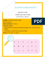 Comunicare În Limba Română: Fișe de Lucru Literele Mari Și Mici de Tipar