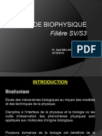 Cours de Biophysique: Filière SV/S3