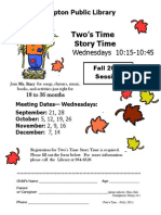 Two's Time Story Time: Wednesdays 10:15-10:45