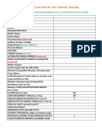 Students Self Information Reports Form