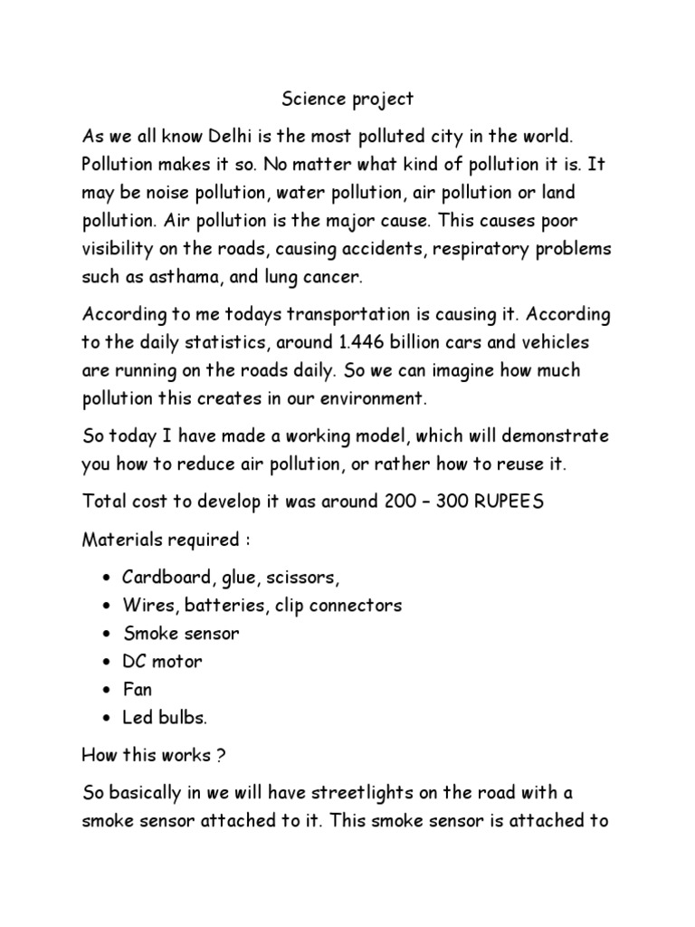 Science Project | PDF | Smoke | Air Pollution