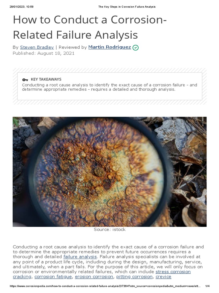 The Key Steps in Corrosion Failure Analysis | PDF