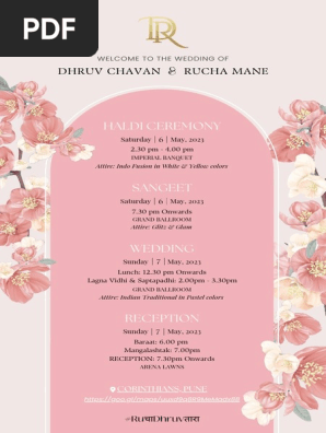 Dhruv+Rucha Wedding Itinerary